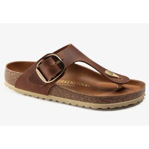 Birkenstock Gizeh Sandals Size 38 Regular Fit Big Buckle Cognac
